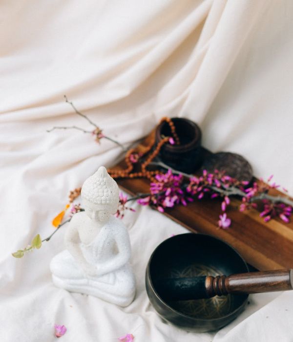 Woman in a calm yoga pose symbolizing inner harmony and balance.